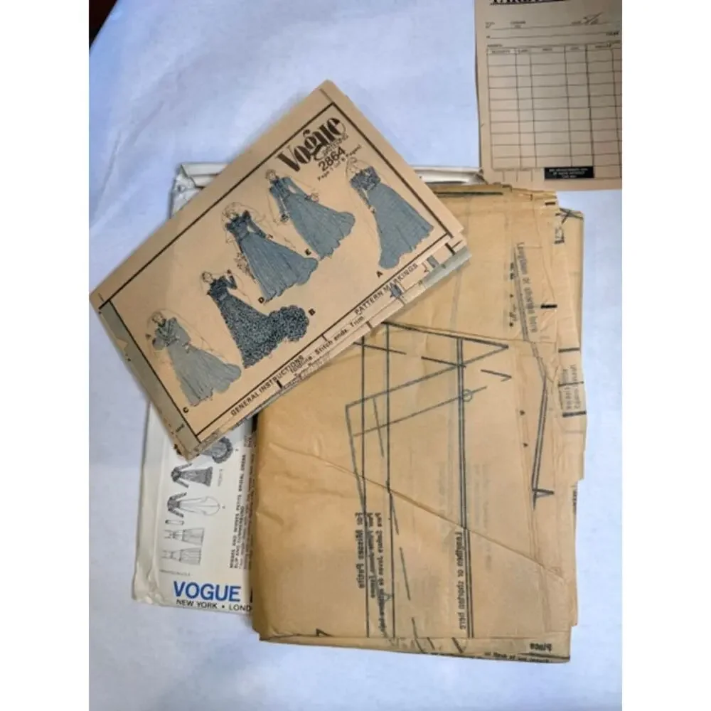 Vtg 1980 Vogue Bridal Original 2864 Wedding Dress Gown Pattern Sz 8 Uncut FF